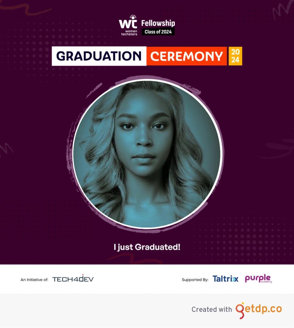 oughei's tweet photo. Yesssss! I made it 💃

The level of grit I demonstrated during the 4 months of the @Tech4DevHQ WT fellowship was top of the bar. I had 2 jobs and then the 10am to 2pm (4 hrs) classes every working day. 

Transitioning from being a Data Analyst to … https://t.co/Wr1feZiBvQ