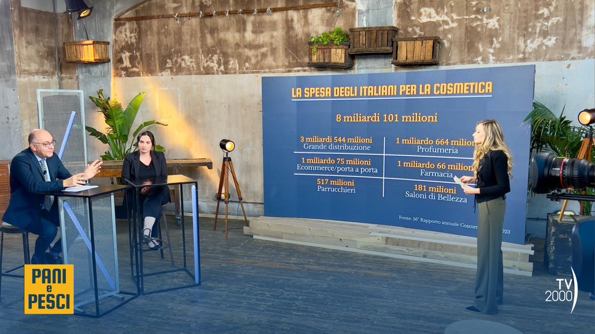 Quanto spendono gli italiani per la #cosmetica? 
Il mercato si sta ingrandendo sempre di più e coinvolge sia uomini che donne. Ne stiamo parlando ora su <a href="/TV2000it/">Tv2000.it</a> con <a href="/eug_scot/">eugenia scotti</a>, il prof. Luigino Bruni e <a href="/MauraGancitano/">Maura Gancitano</a>. tv2000.it 

#Tv2000 #PaniePesci <a href="/Edc_online/">Edc-online_org</a>
