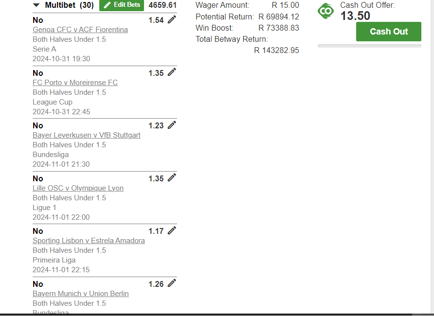 IThidiela's tweet photo. I just placed a bet with Betway. Tap here to copy my bet or search for this booking code in the Multi Bet betslip X826ECDFF https://t.co/dj6t1ihN67
#matric2024 #Mahoo #emtee #CROS
both half under 1.5 =NO may it rain goals 👏👏🤝🙏 https://t.co/DoWgmHd7kt
