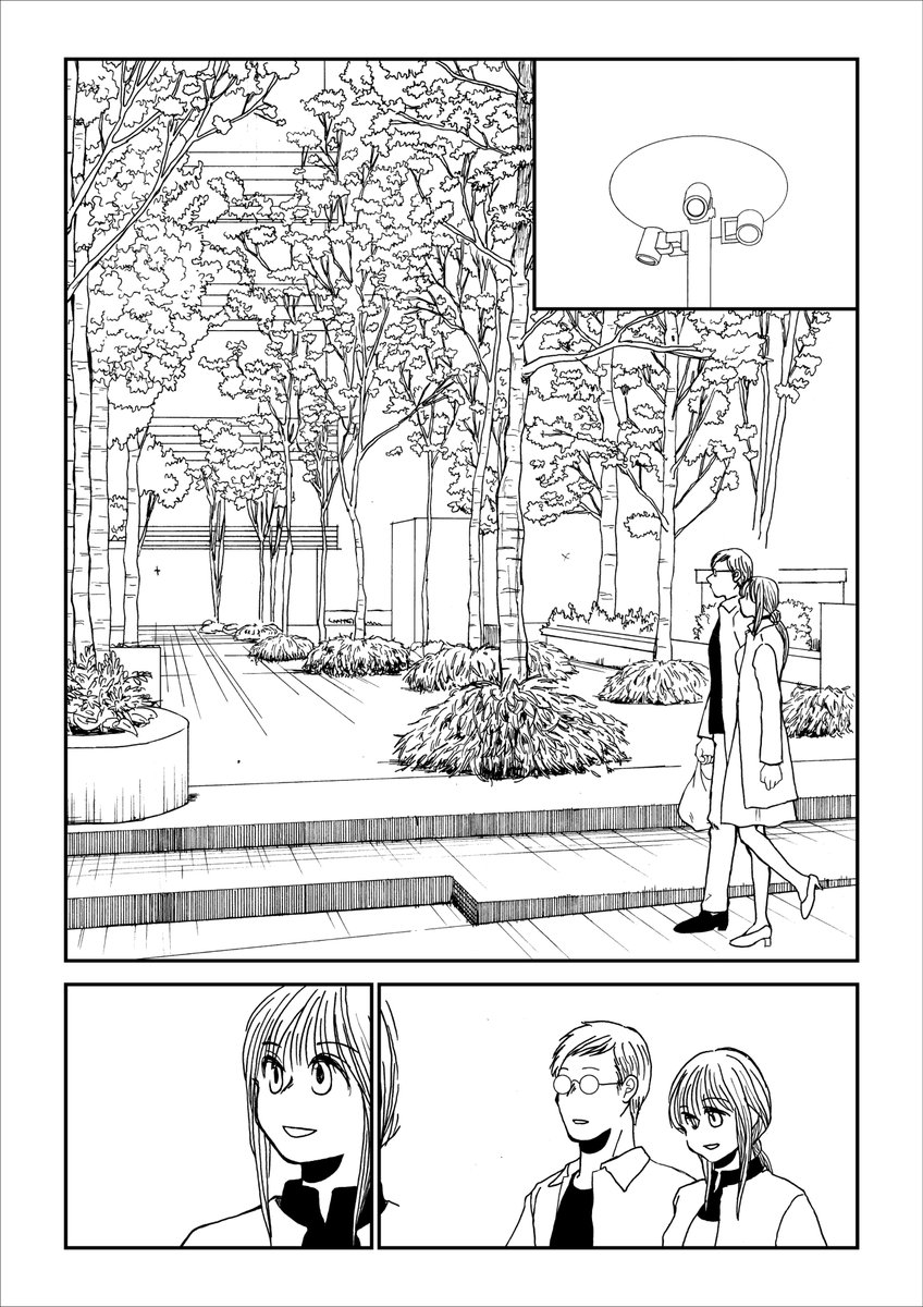 漫画を描いています この場所の街路灯を撮ろうと頑張ったのですが色が黒すぎてこのくらいしか線に起こせませんでした 