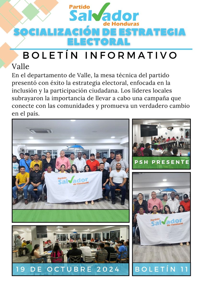 Valle
 la mesa técnica presentó con éxito la estrategia electoral, enfocada en la inclusión y la participación ciudadana. Los líderes locales subrayaron la importancia de llevar a cabo una campaña que conecte con las comunidades y promueva un verdadero cambio en el país.