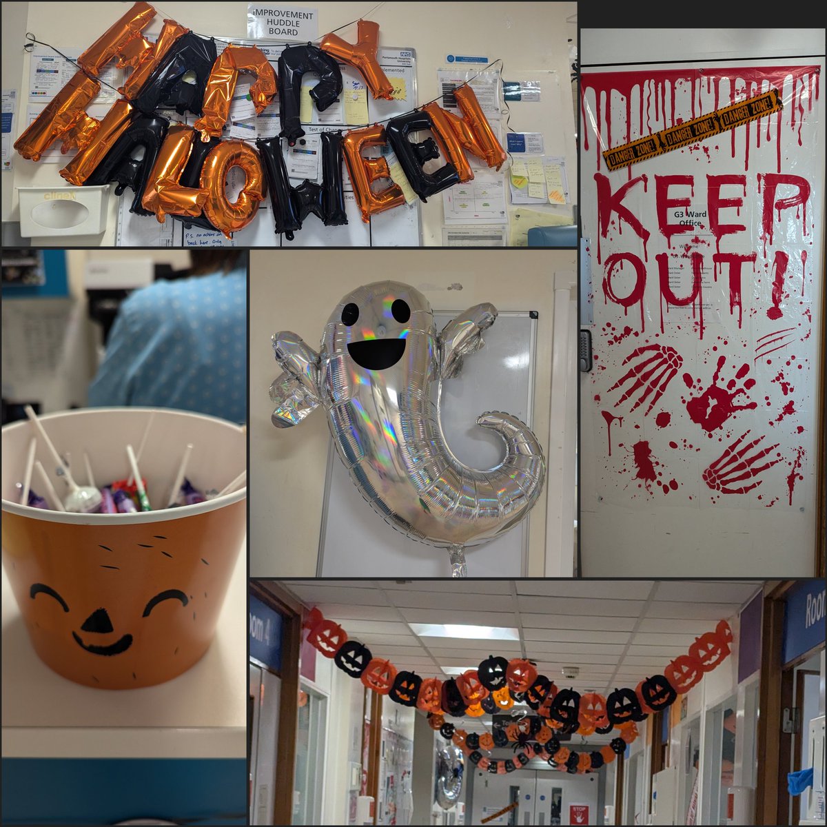 KTollerfield's tweet photo. Today we have been given chocolate/sweets from consultants, nurse, healthcares. A relative even brought me in a Halloween sweet treat 😁
Today has not helped with the waist line! Happy Halloween from OPM Therapy 👻🎃 https://t.co/lzIEbJdZgh