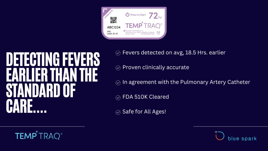 Early fever detection can aid in identifying and treating life-threatening conditions, like #Sepsis or #CRS. Learn how #TempTraq can improve patient care and lighten the workload of clinicians: temptraq.healthcare/contact/

#RemotePatientMonitoring #EarlyFeverDetection #Sepsis #CRS