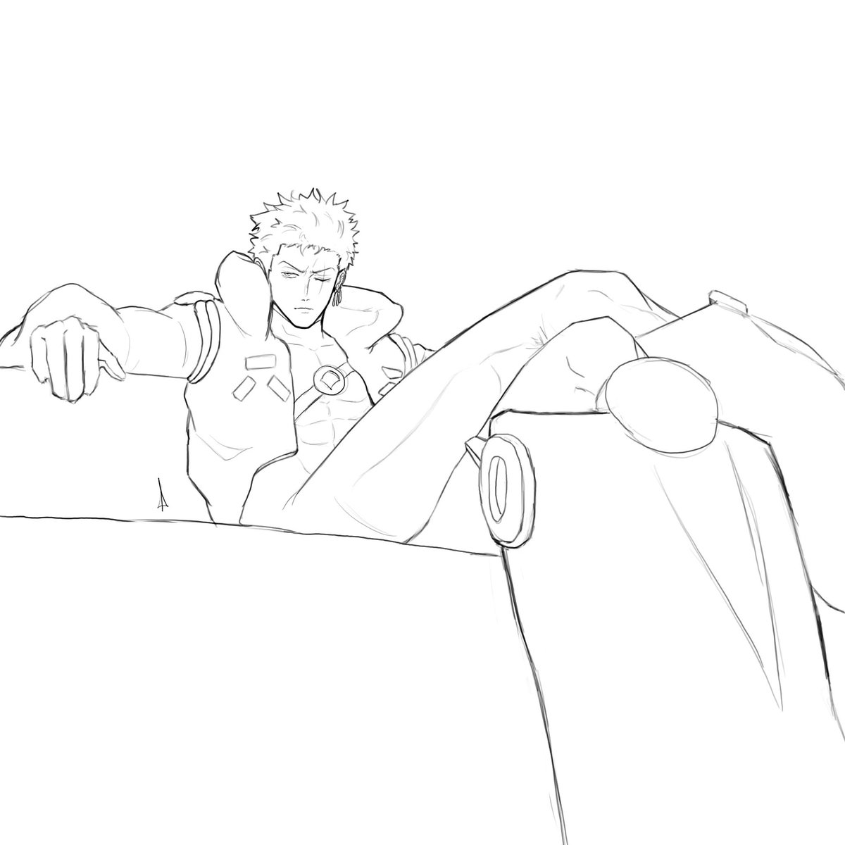 ltak__'s tweet image. i actually don’t have much new art so here’s some old art of egghead zoro from 3-4 months ago.