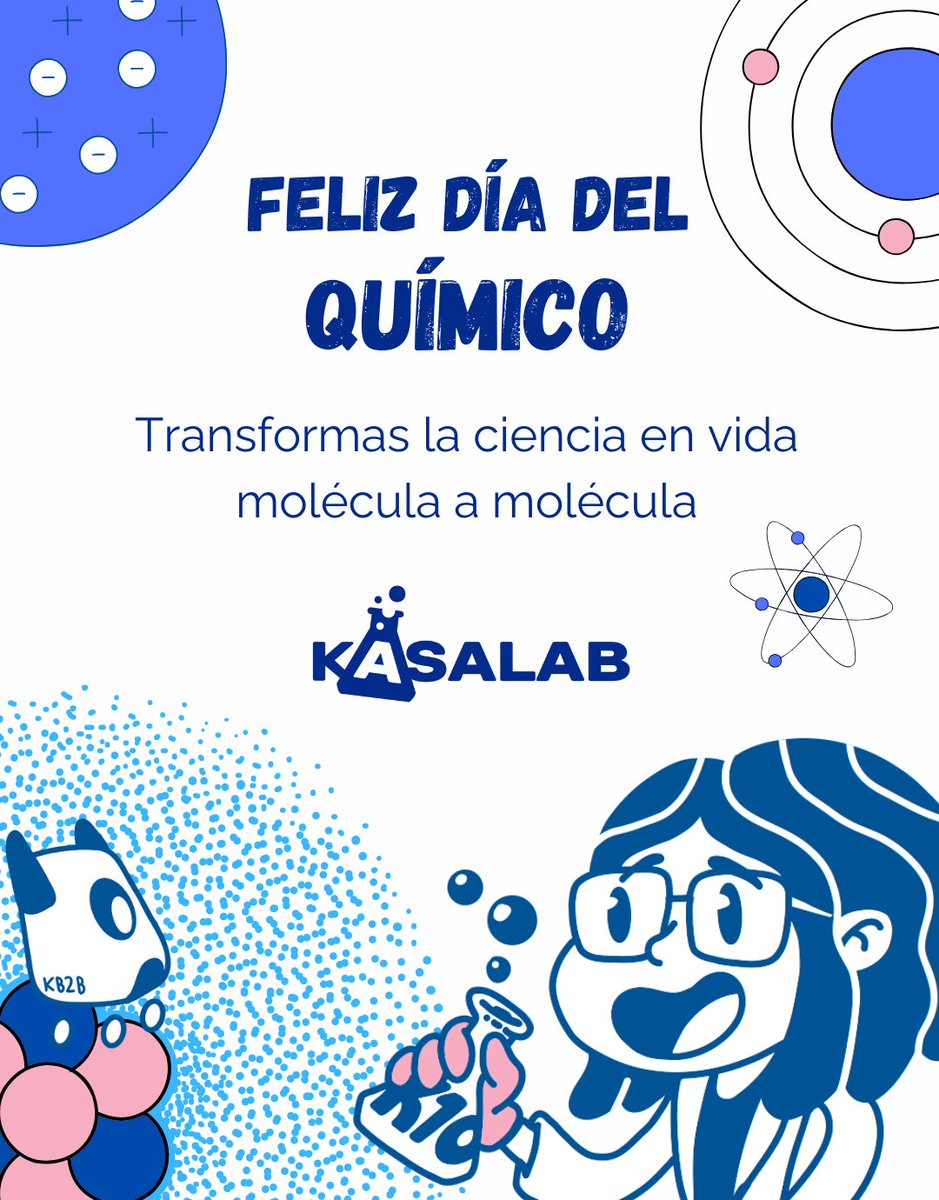 KASALAB's tweet photo. 🔬 Hoy celebramos a quienes, con cada molécula, impulsan un futuro más saludable y seguro. ¡Gracias, químicos, por transformar ciencia en vida! 🌍✨ #KasalabQuímica #DíaDelQuímico https://t.co/0auc3Y3YIM
