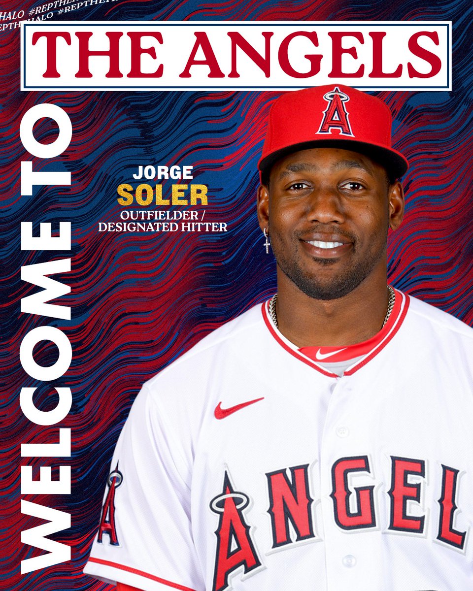 Angels's tweet photo. OFFICIAL: The Angels have acquired OF/DH Jorge Soler from the Atlanta Braves in exchange for RHP Griffin Canning. https://t.co/27yz5X2D0c