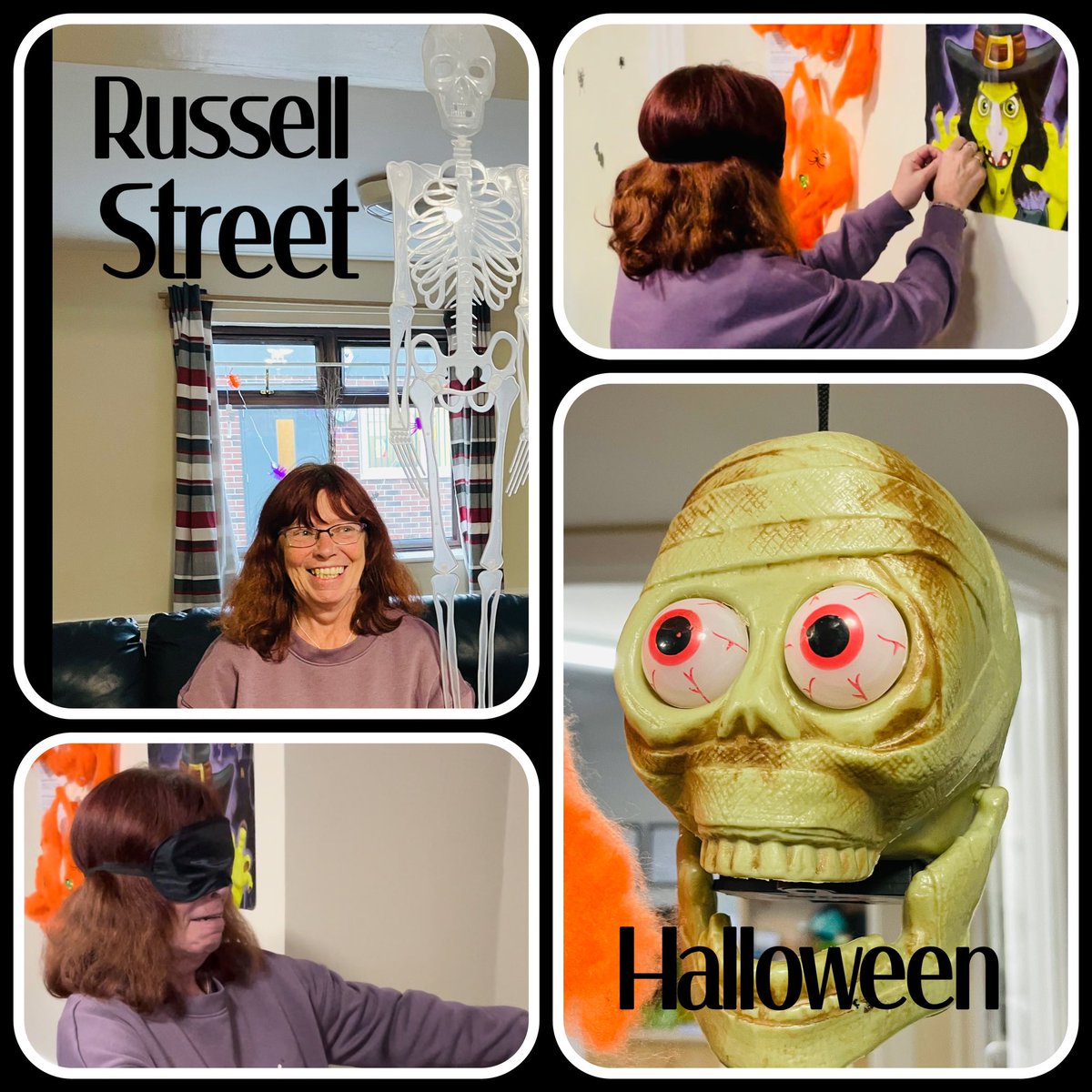 Mandy and Bethany have put on a great spread for the residents of our Russell Street hostel. For Halloween. Here Mandy is playing pin the witches nose on the witch. Boooooo 🧙