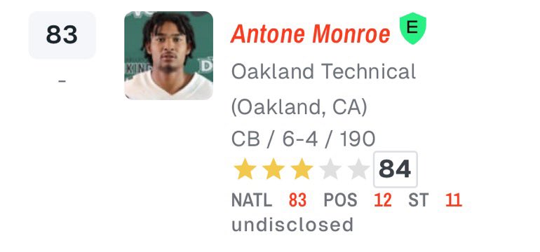 Blessed to be a 3 Star ⭐️⭐️⭐️ #12 CB in the Nation and #11 in California

<a href="/CoachKenion/">Nathan Kenion</a> <a href="/D_Gomes24/">DJ Gomes</a> <a href="/coach__black/">Marcus Blacksher Jr.</a> <a href="/CoachDev_KTPrep/">Devin Nonies</a> <a href="/FCProspects_/">First Class Prospects</a> <a href="/callmeagentdwil/">callmeagentdwil</a> 
<a href="/On3sports/">On3</a> <a href="/JUCOFFrenzy/">JUCO Football Frenzy</a> <a href="/BrandonHuffman/">Brandon Huffman</a> <a href="/247recruiting/">247Sports Recruiting</a>