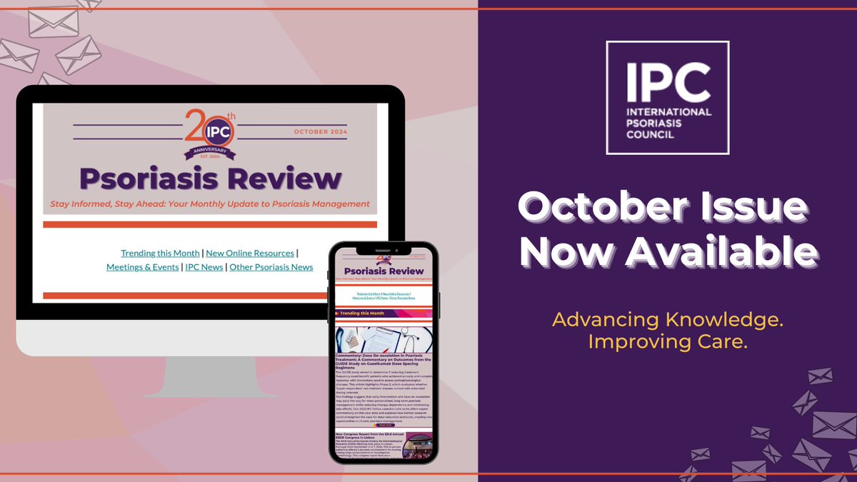 IpcPs's tweet photo. π’ The October edition of the #IPCPsoriasisReview is here! Join over 12,000 #dermatologists and psoriasis enthusiasts in reading the latest issue! Learn what's new with IPC and stay updated on all things #psoriasis.
https://t.co/TH1zcC2S2A
#PsoriasisEducation #IPCNews https://t.co/Xr3UFAYbVU