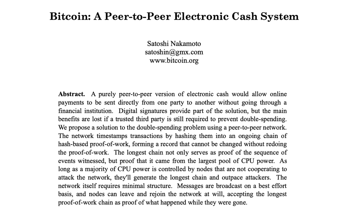 Today, we celebrate the 16th anniversary of the Bitcoin White Paper.

Innovators, entrepreneurs, and developers are building the financial infrastructure of the future.

Their work is bringing Satoshi's vision is closer than ever to reality.
