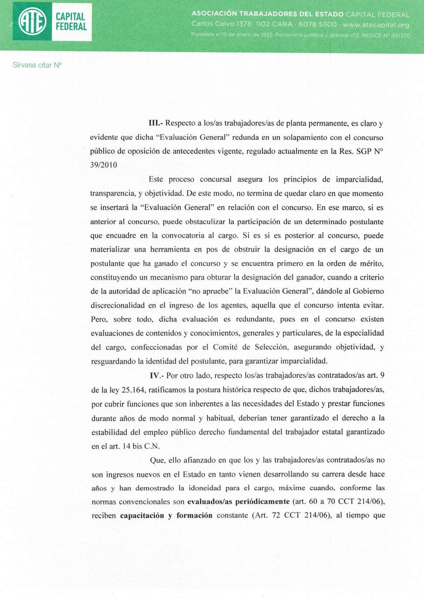 ATECapitalOk's tweet photo. Le enviamos al Ministro Sturzenegger una nota expresando los argumentos por los cuales su insólita “Evaluación General de Conocimientos y Competencias” es ilegal, carece completamente de sentido y solo busca estigmatizar a las y los trabajadores estatales 👇 https://t.co/MiHneFkuRu