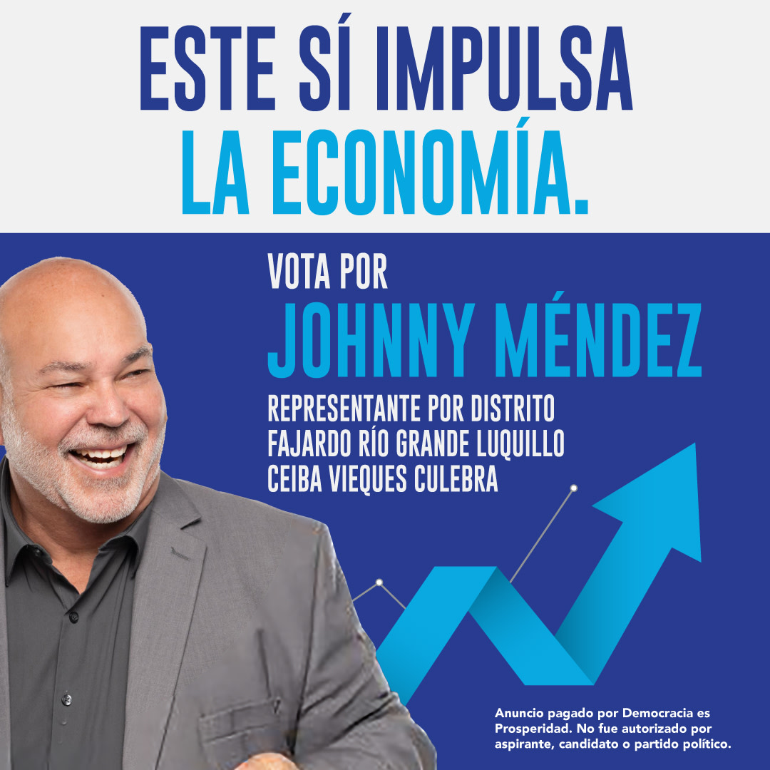 DemocraciaPros1's tweet photo. Vota por Johnny Méndez, quien está comprometido con impulsar la economía, para que se generen mayores oportunidades para todos los puertorriqueños.​
​
Para conocer más sobre su compromiso, visita https://t.co/qNNt0mzDZ4 https://t.co/Wj5IFNspb2
