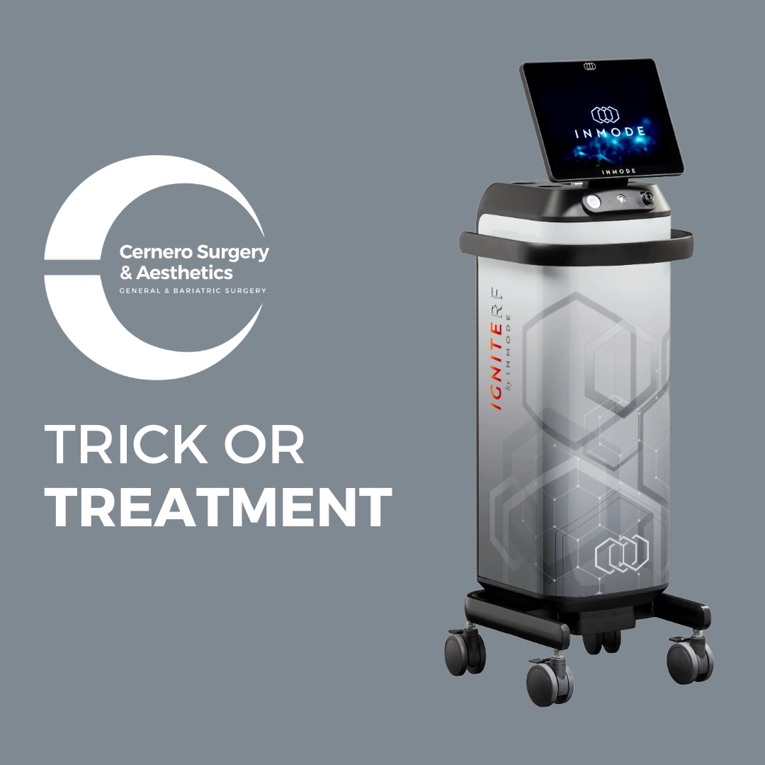 CerneroSurgery's tweet photo. This Halloween, we're choosing treatment with the new IgniteRF machine featuring BodyTite, FaceTite, Morpheus8, and Quantum capabilities. Contact us to learn more about our new technology: https://t.co/8wOIajOdg9 https://t.co/K9QOJ9e3br