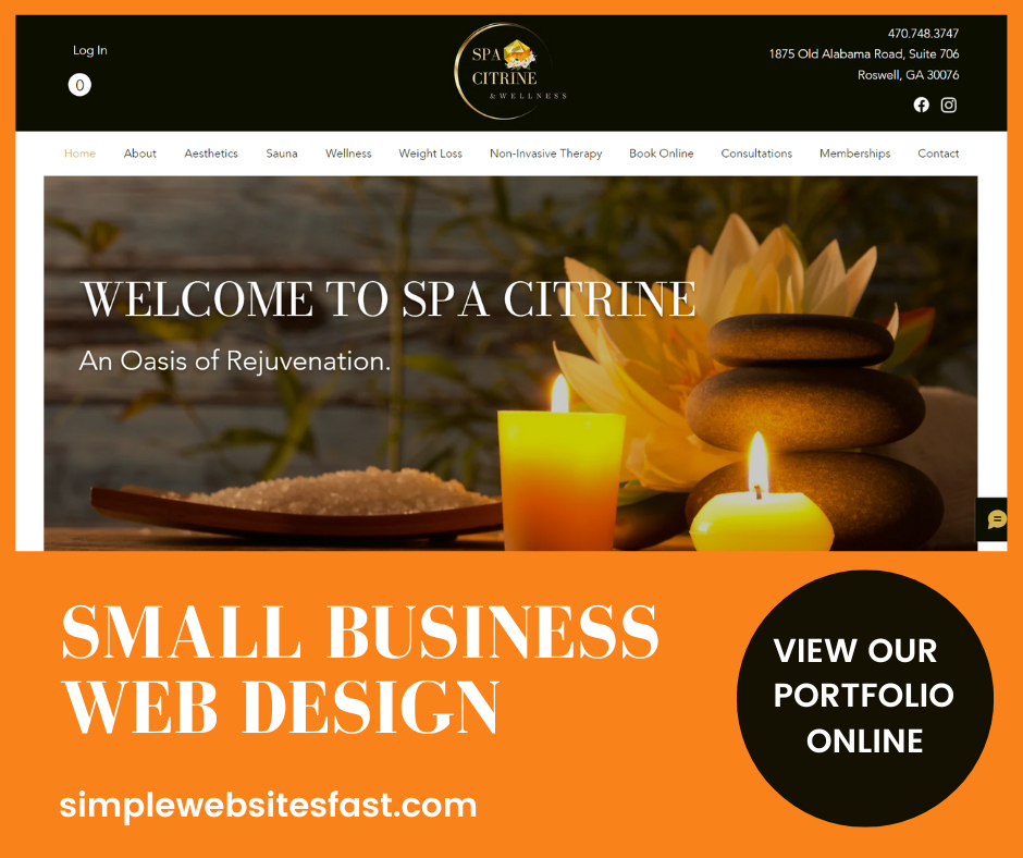 WebSitesInAWeek's tweet image. Simple Websites Fast just finished a website for Spa Citrine. Check out our affordable small business web design packages. bit.ly/3y4UmAw #SimpleWebsitesFast #webdesign #smallbusinesswebsite #smallbusiness #spa #webdesigner