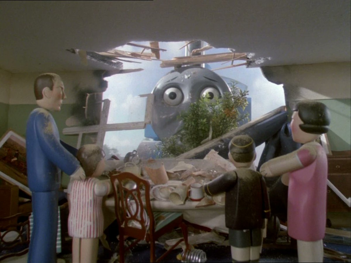 here’s a picture from the inside 

thankfully, no one was hurt