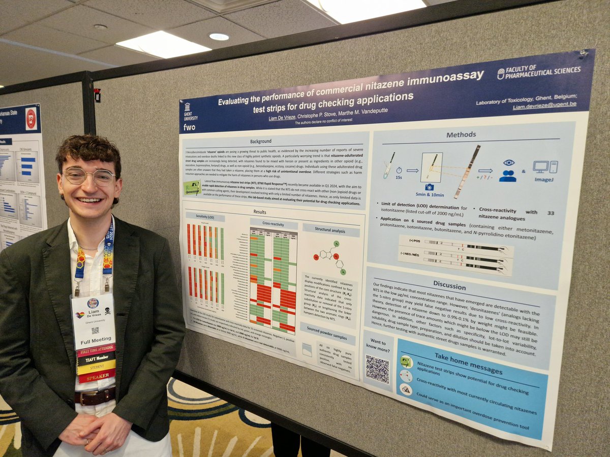 Christophe Stove (@christophestove) on Twitter photo <a href="/DevriezeLiam/">Liam DeVrieze</a> @ #SOFT2024:
🎃 poster on #nitazene test strips ('des'nitazenes not recognized)
🎃 presentation on the pharmacological characterization & forensic case series of emerging 'nitazene' opioids
🎃 2024 open access 📄:
💀harmreductionjournal.biomedcentral.com/articles/10.11…
💀link.springer.com/article/10.100… <a href="/DevriezeLiam/">Liam DeVrieze</a> @ #SOFT2024:
🎃 poster on #nitazene test strips ('des'nitazenes not recognized)
🎃 presentation on the pharmacological characterization & forensic case series of emerging 'nitazene' opioids
🎃 2024 open access 📄:
💀harmreductionjournal.biomedcentral.com/articles/10.11…
💀link.springer.com/article/10.100…