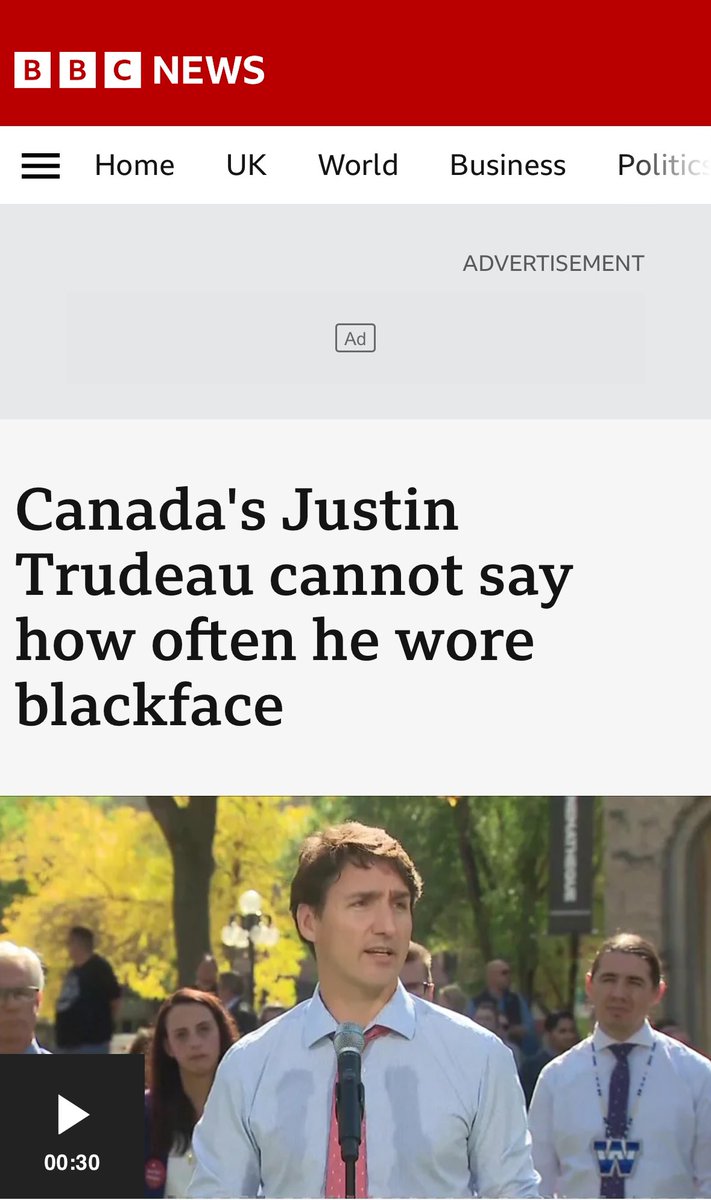 rthonb85's tweet photo. Iβm more spooked by this to be completely honest #justintrudeau #blackface #completeidiot #canada #TrudeauMustGo https://t.co/xKbuhFKqKY