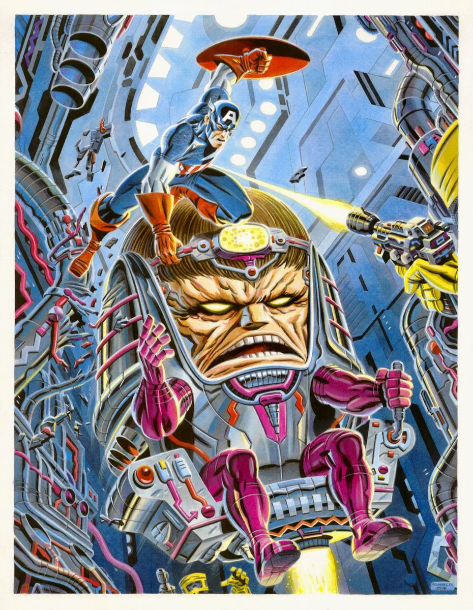 iamluke85's tweet image. #captainamerica vs #MODOK artwork by #GiorgioComolo