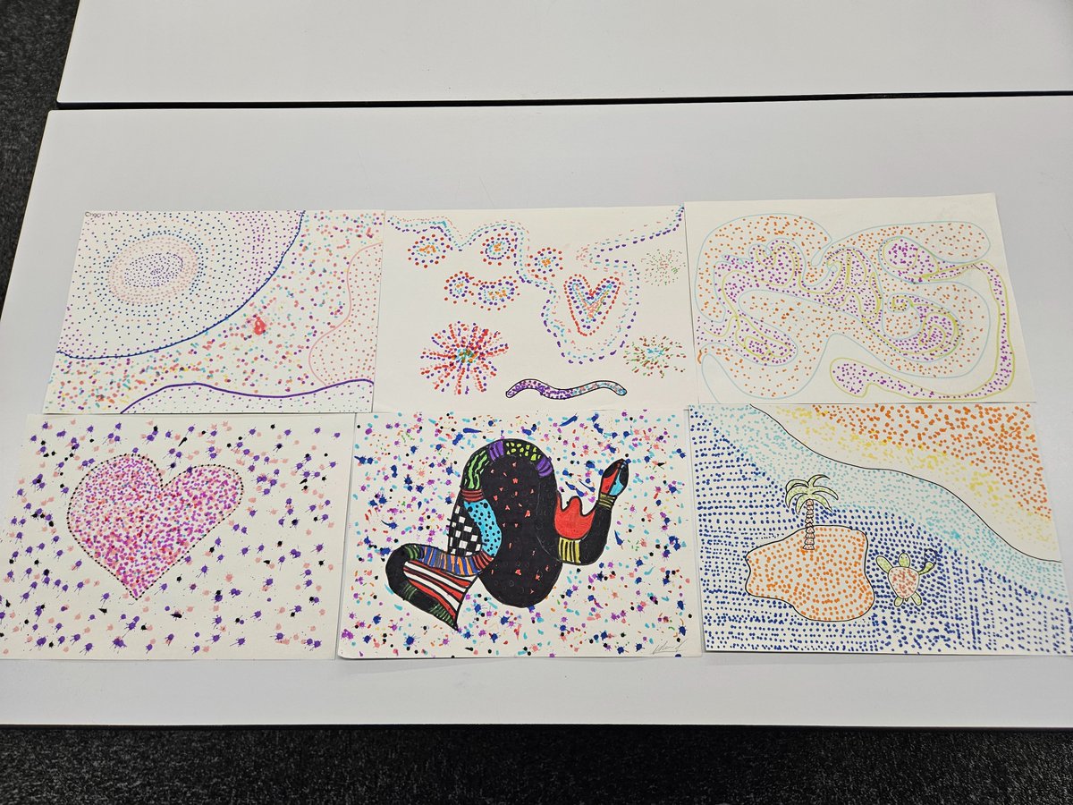 S1 RMPS have been studying a unit titled "Creation Stories". They studied a Dreamtime story from Australia last week and took a break from reading and writing to get creative and design their own Dreamtime pictures this week! @ElginHighHT