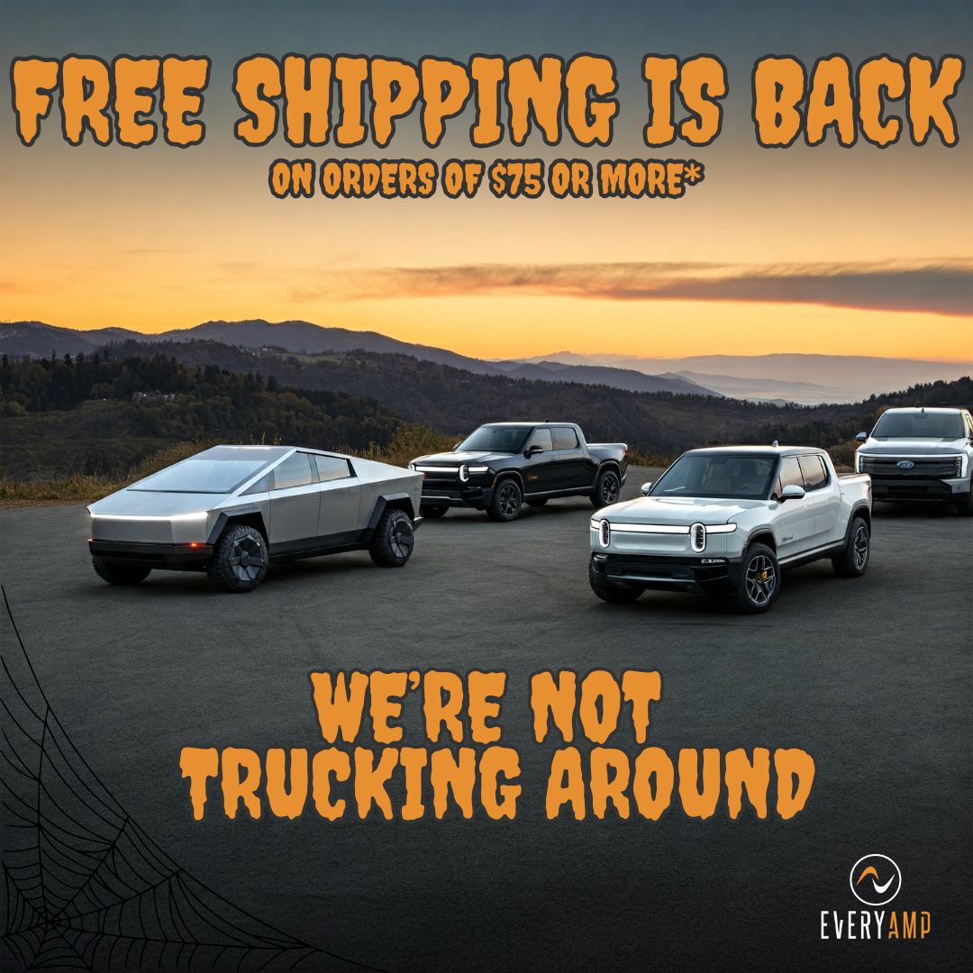 Enjoy free shipping on US orders over $75 at EveryAmp.com 🎉 
#FreeShipping #EveryAmp #Tesla #Rivian #FordLightning #Cybertruck