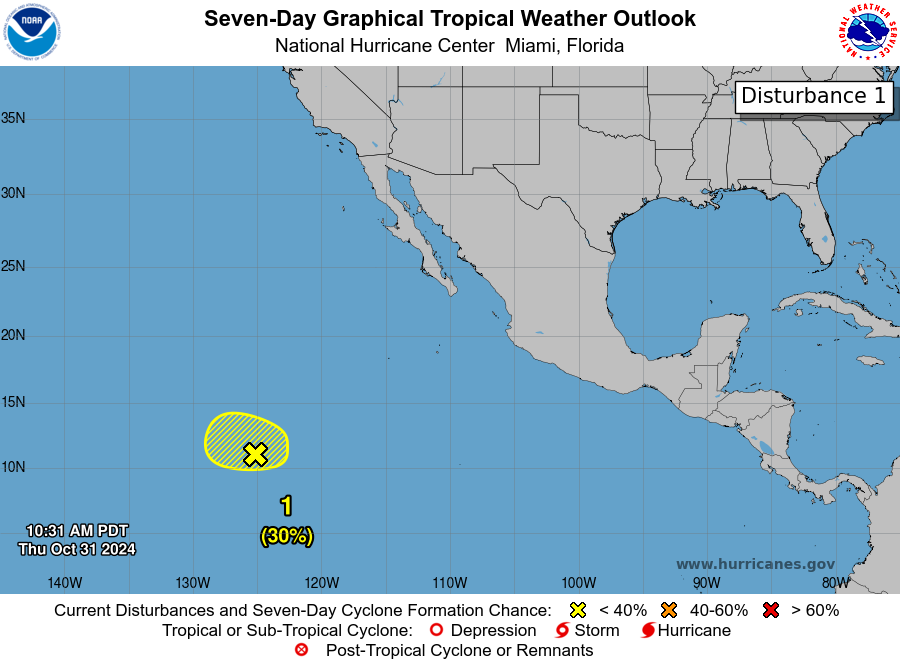 LimWeather's tweet photo. D170 EPAC #HurricaneSeason2024 2pm EDT AOI 1 has a 20% chance in 2 days,30% in 7 days to become a TC well away from #Mexico and should head OTS and hence no threat to land next name:#Lane
next invest:#Invest92E #Wxtwitter #Wxx #tropicswx #Hurricaneseason #EP92 #92E https://t.co/II7Z9I1Vel