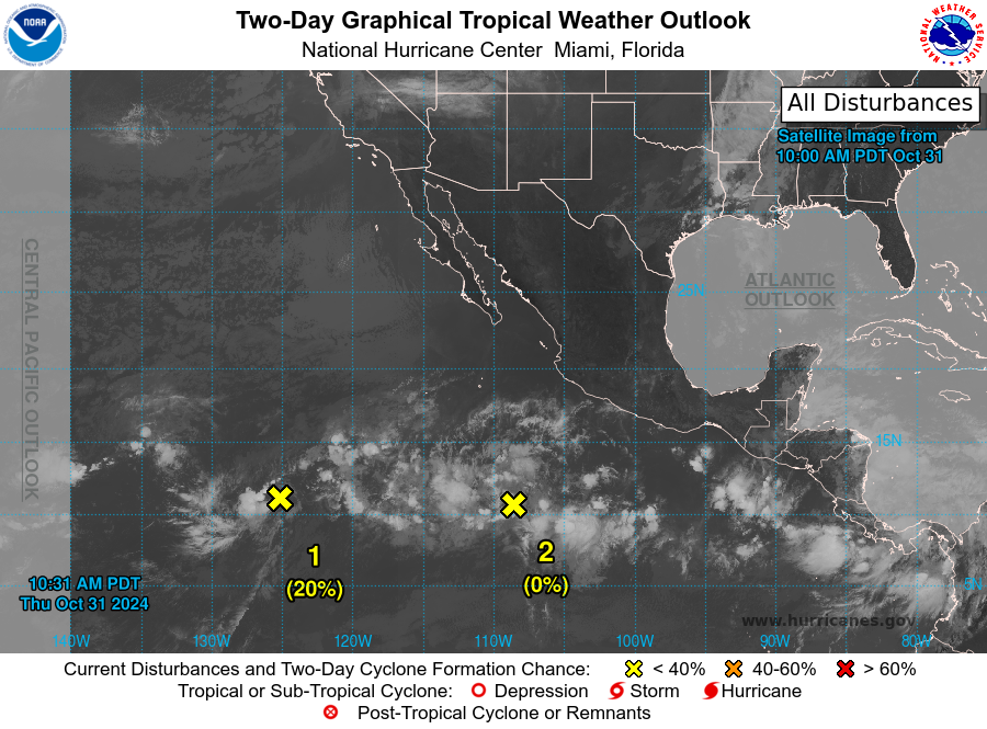 LimWeather's tweet photo. D170 EPAC #HurricaneSeason2024 2pm EDT
AOI 2 has a 20% chance in 7 days to become a TC well away from #Mexico and should head OTS and no threat to land next name:#Lane/#Miramar
next invest:#Invest92E/#Invest93E #Wxtwitter #Wxx #tropicswx #Hurricaneseason #EP92 #92E #EP93 #93E https://t.co/UqpdQNP3qv