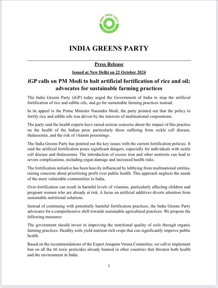 India Greens Party tweet media
