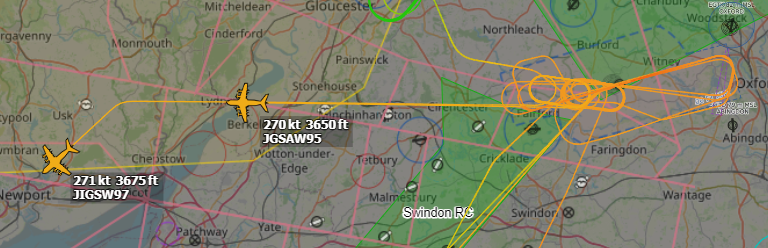 Andyyyyrrrr's tweet photo. 17:43 JIGSAW 97 RAF A400/M Atlas 
Also on Diversion to Cardiff Airport #EGFF With #JGSAW95 due to poor Weather at Brize. 
Now working with Cardiff Radar 119.150.
#JIGSW97 Tail : #ZM420 https://t.co/2B9EyKYzNs
