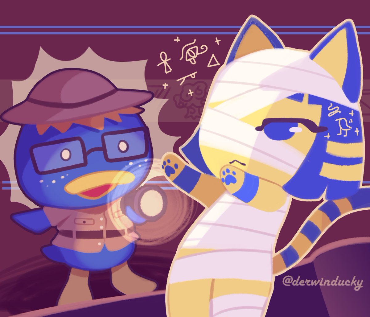 derwinducky's tweet photo. While Derwin was looking for bugs and fossils, he found something that made him cry out for his mummy! 👻👻👻👻😈👀
#HappyHalloween #ACNH #Ankha #Derwin https://t.co/6h4pAc6xvy