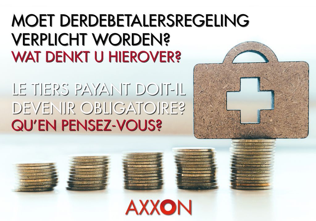 🇫🇷 Le tiers payant doit-il devenir obligatoire? AXXON souhaite connaître votre avis à ce sujet. 👉 buff.ly/3UwauJr 

🇳🇱 Moet de derdebetalersregeling verplicht worden? AXXON wil graag uw mening weten over dit onderwerp 👉 buff.ly/3YtaDyz
