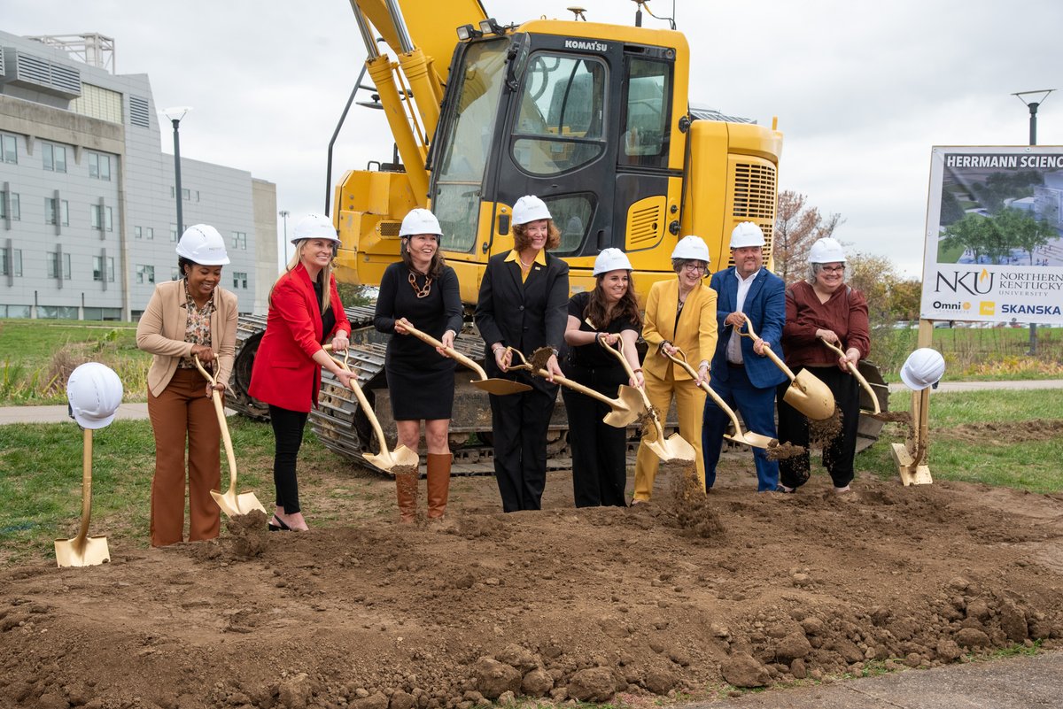 nkuedu's tweet photo. Northern Kentucky University officials broke ground on an expansion of the Dorothy Westerman Herrmann Science Center in a ceremony at the Highland Heights campus on Thursday.

https://t.co/Qecc3Lfutt

#NorseUp https://t.co/ggVpoIAxLa