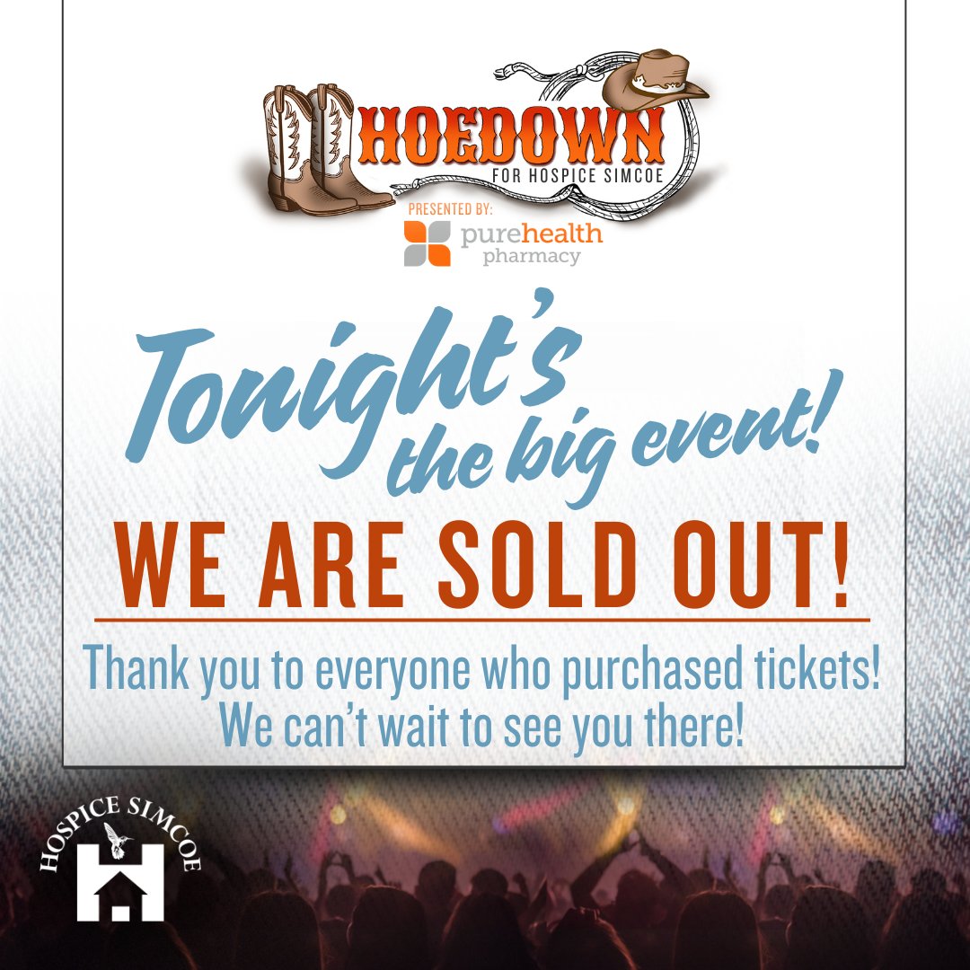 Yeehaw! Hoedown for Hospice Simcoe, presented by @purehealthpharmacy is SOLD OUT and going to be a fantastic event! Tonight’s the big event, and with a great mix of excitement, hope, and community spirit, it’s sure to be a success. Kudos to MC, Layne <a href="/theauctionista/">JimmyB</a>, and a big