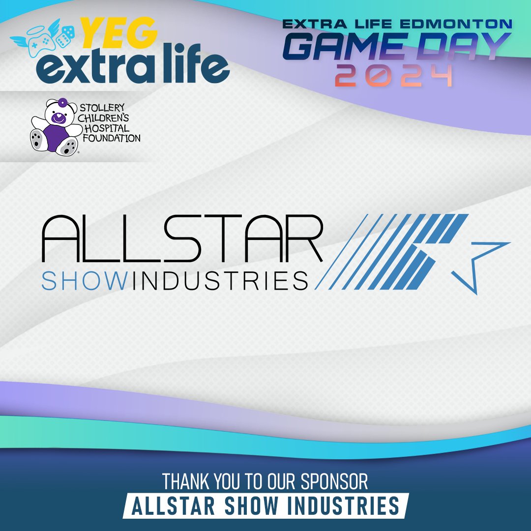 YEGExtraLife's tweet photo. We sincerely thank @AllstarShowInd for providing the stage and production for Game Day. Your expertise and support bring Game Day to life!

Extra Life Edmonton and @StolleryKids  would like to express our sincere appreciation for your support and contributions. https://t.co/q5UKQ5KgkS