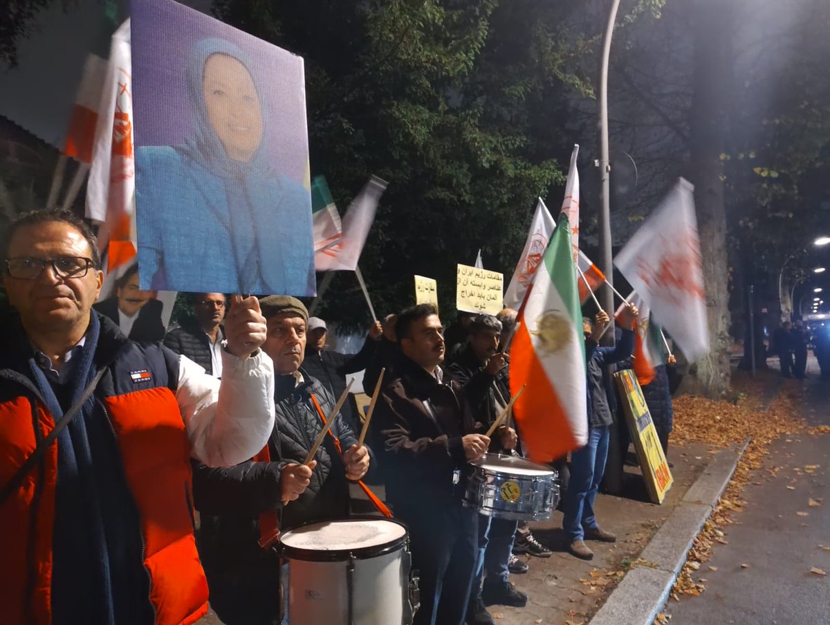 gobadi's tweet photo. #Beriln Now: Supporters of National Council of resistance of Iran rally in front of regime's embassy, following closure of its consulates in various German cities. Iranians call for closure of the embassy and designation of the IRGC as a terrorist entity. #BlacklistIRGC #Iran https://t.co/XGJVU5bxbU