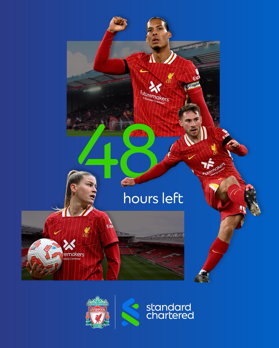 StanChart's tweet image. Only 48 hours left to join in on this special shirt swap! Bid on signed match-worn shirts from @LFC’s win against Chelsea FC and @LiverpoolFCW’s clash with Man City Women FC, and help disadvantaged young people around the world.

Bid now: Charitystars.com/scfm #SCFuturemaking