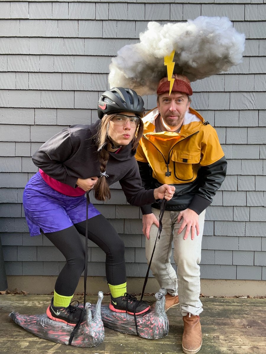 🎃🦇It's the spookiest day of the year, and the best way to deal with it is to wear a disguise! Here we are, slug racing and being stormy.

Do some tricks, eat some treats, and hug a ghost! 👻🖤