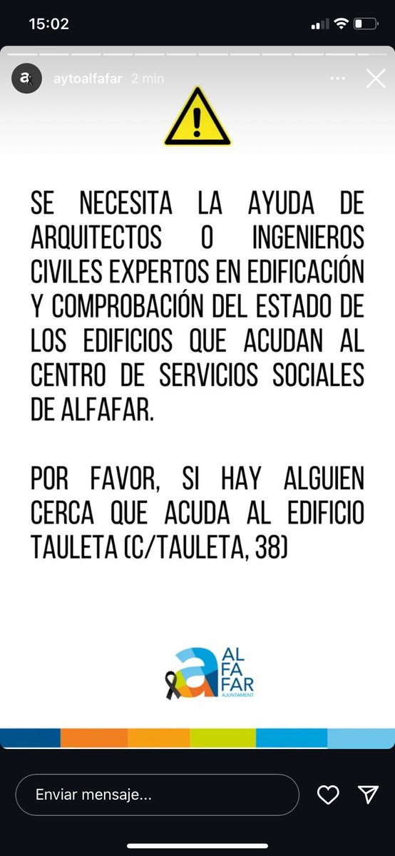 citopcv's tweet photo. Por favor, comunican esto desde el @AytoAlfafar. Difundidlo si conocéis a alguien pueda ayudar. https://t.co/PVw23KjSIL