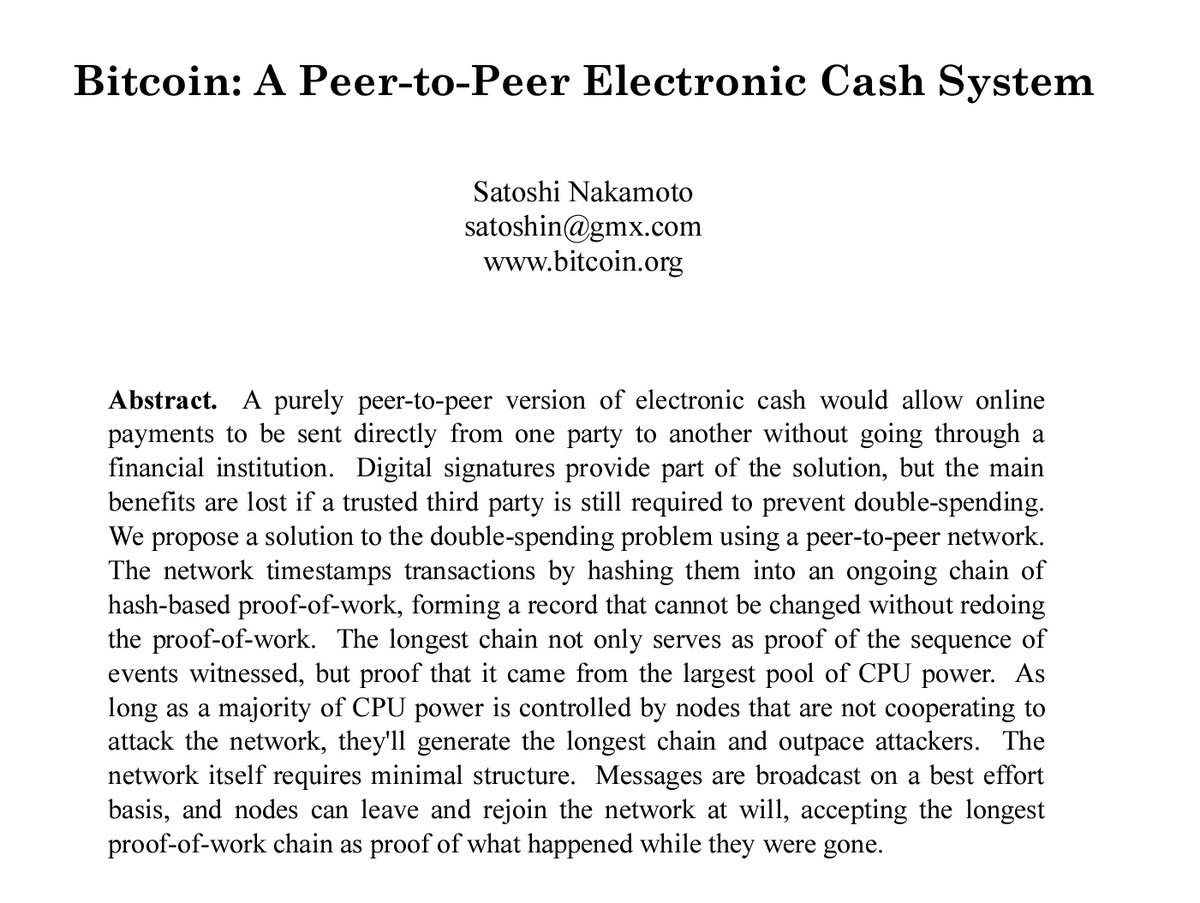 EricLarch's tweet photo. Il y a 16 ans, Satoshi Nakamoto publiait le white paper fondateur de #Bitcoin.

21,000,000
Il est encore temps. https://t.co/Axd5OBT4D4
