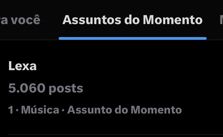 Lexa encontra-se no topo dos assuntos mais comentados do X no Brasil. 🤍🇧🇷