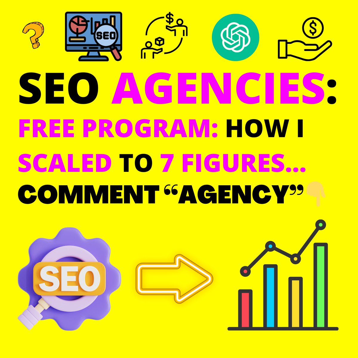 Most agencies stay small.

𝗛𝗲𝗿𝗲'𝘀 𝘄𝗵𝘆:

❌ Wrong clients
❌ Wrong prices
❌ Wrong systems

Agency Growth Mastermind fixes all three.

𝗬𝗼𝘂'𝗹𝗹 𝗹𝗲𝗮𝗿𝗻:
- Client Acquisition
- Revenue scaling
- Growth Automation

No fluff.
No basic advice.
Pure execution.

Stop