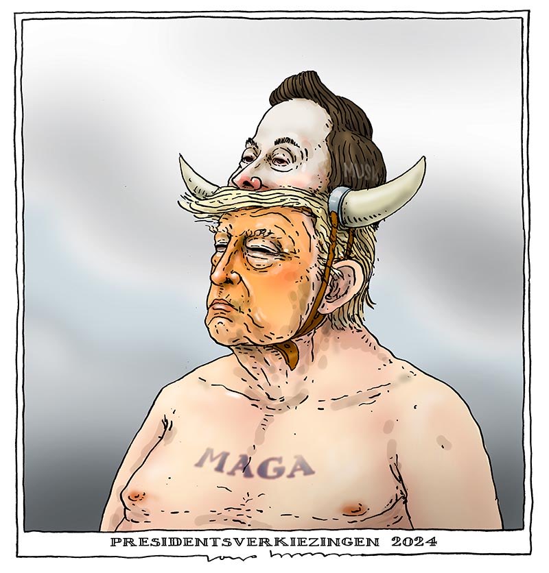 Klaar voor de bestorming van het Witte Huis #Trump #Musk #helm #geweld #dreiging #mythologie2024 voor <a href="/delimburger/">De Limburger</a>