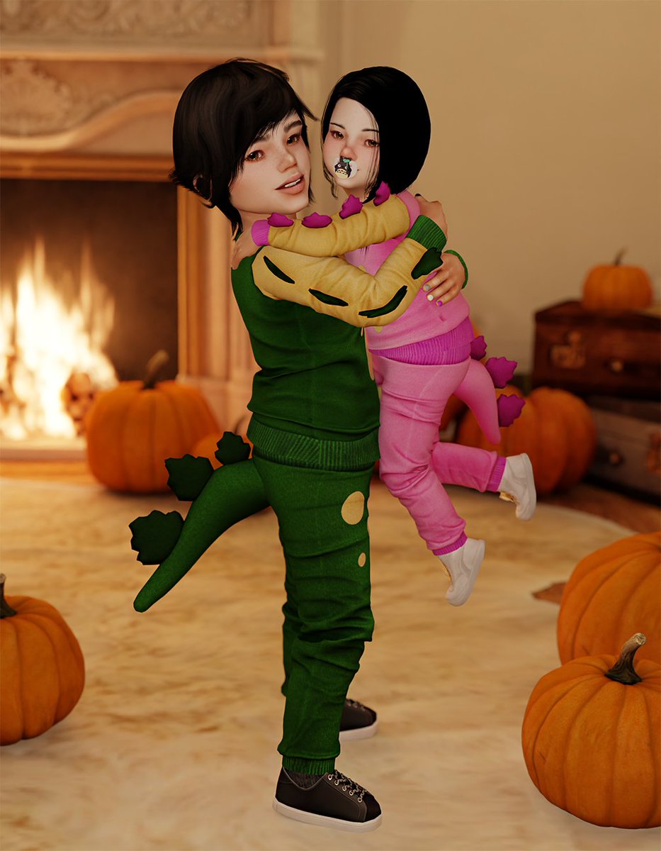 no_nor_nori's tweet photo. happy halloween from our little dinosaurs :) https://t.co/YMWCos9Ez9