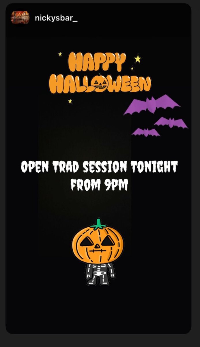 Anyone out for a few sociables during midterm or just out for a Halloween Hooley call in tonight for some great Trad and some surprises thrown in 🖤❤️‍🔥🖤❤️‍🔥👹👿👹👿👻👻👻👻👻👻👻👻👻👻👻 <a href="/iggyoregan/">iggy o regan</a> <a href="/WaterfordCityCt/">Waterford City Centre</a>