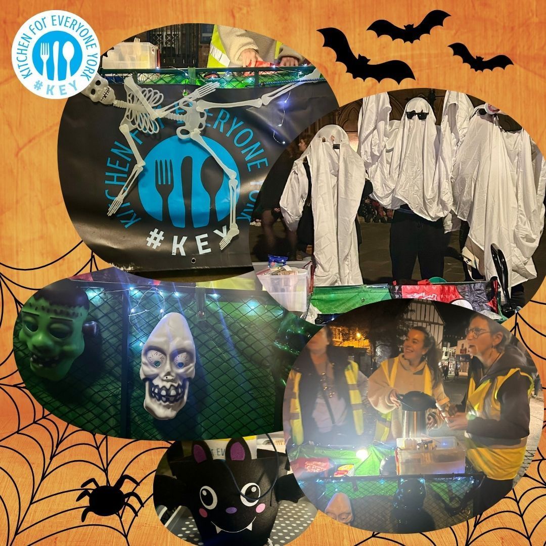 KEYYORK_'s tweet image. This week, our amazing volunteers added a spooky twist to their outreach! 🎃✨ 

Twice a week, they head out to bring hot drinks, snacks, smiles, and warm conversations to those in need. 🧡 #Spooky #yorkvolunteers #helpingthehomeless #halloween2024 #halloween #homelessinyork
