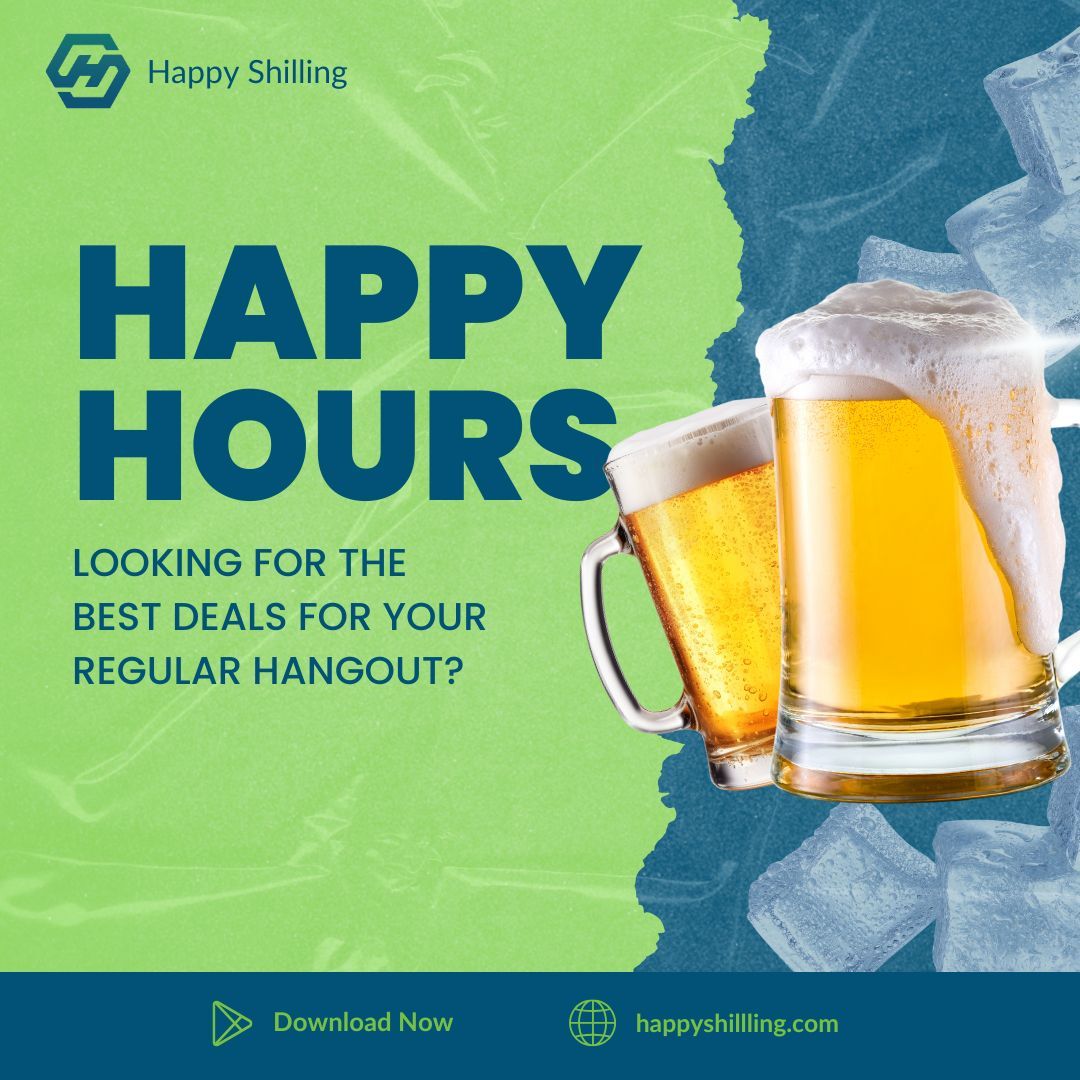 ShillingHappy's tweet photo. Discover unbeatable Happy Hour offers with Happy Shilling and make every outing a little easier on your wallet. 
Download the app or visit https://t.co/4NgFIf6JcY to find the best deals near you!

#HappyHours #DealsDoneRight #HappyShilling https://t.co/gOfumkZOaZ