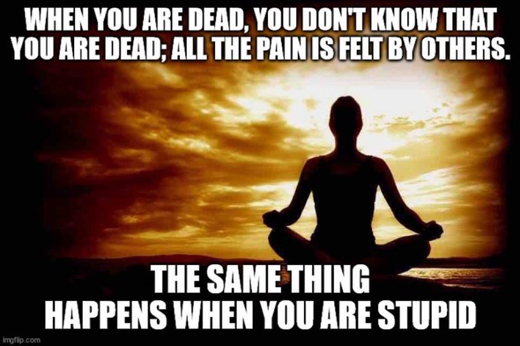 JillianMHurley's tweet image. WHEN YOU ARE DEAD, YOU DON'T KNOW THAT YOU ARE DEAD; ALL THE PAIN IS FELT BY OTHERS.

THE SAME THING
HAPPENS WHEN YOU ARE STUPID.

#GarbageTruck
#GarbageCandidate
#TakeOutTheGarbage