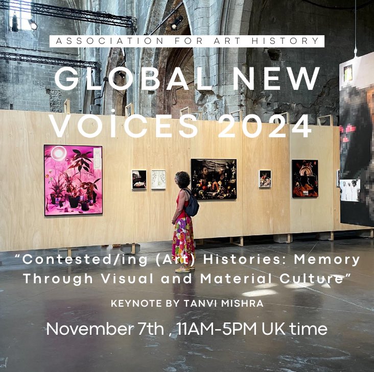 Join us for GLOBAL NEW VOICES 2024!

“Contested/ing (art) histories: memory through visual and material culture” 

Free &amp; online, booking is essential: eventbrite.co.uk/e/global-new-v…

#GlobalNewVoices #ArtHistory #VisualCulture #HistoryOfArt #ArtHistorians #PhD #DECRarthistory