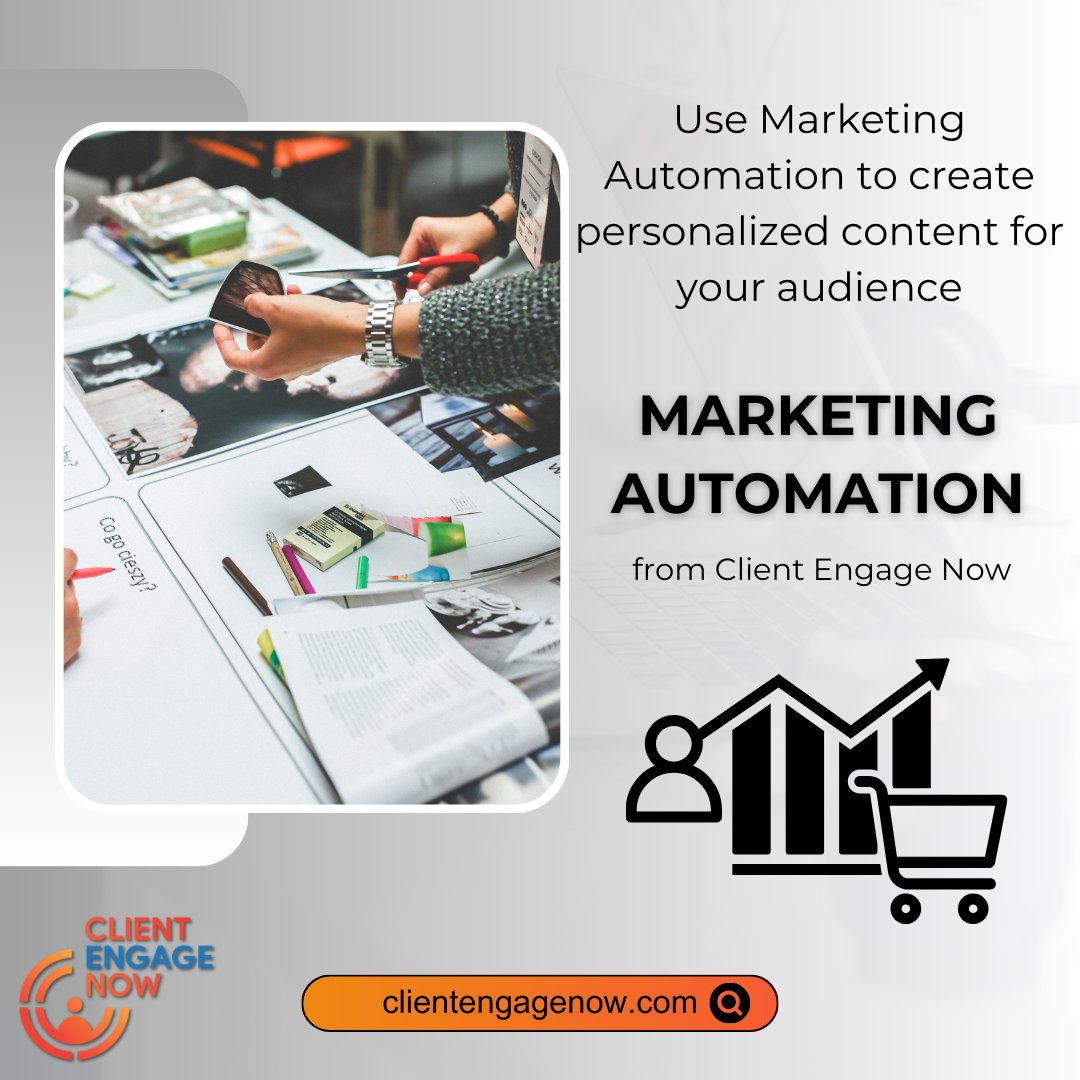ClientEngageNow's tweet image. We&apos;ve got a tip for you! 🌟✏️ Use Marketing Automation to create personalized content for your audience 🎯, enhancing engagement and building stronger connections. #PersonalizationTips #ClientEngageNow