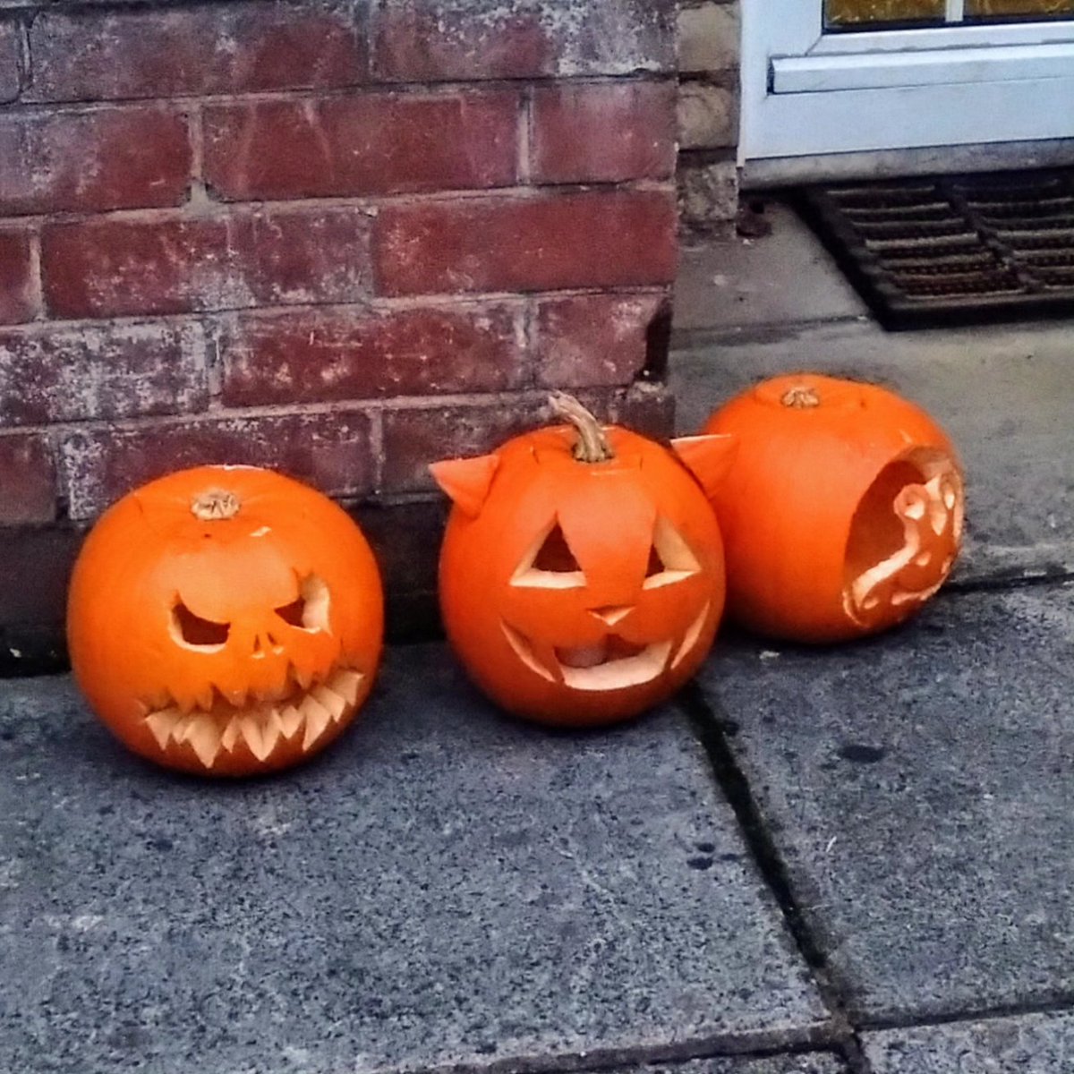 Walked around the block listening to John Carpenter and looking at the pumpkins