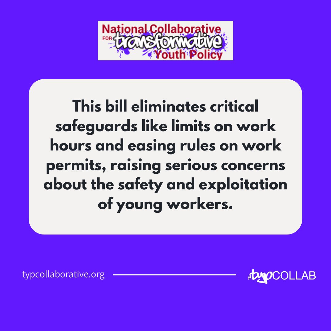 typcollab's tweet photo. At TYP Collaborative, we’re committed to advocating for youth-centered labor policies that empower and protect our young generation.

Want to learn more about our work on policies like this? Follow @TYPCollab for updates on youth rights and justice! https://t.co/goQVCQlsMQ